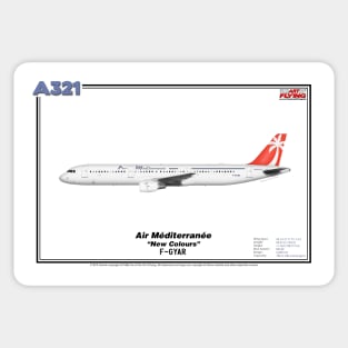 Airbus A321 - Air Méditerranée "New Colours" (Art Print) Sticker